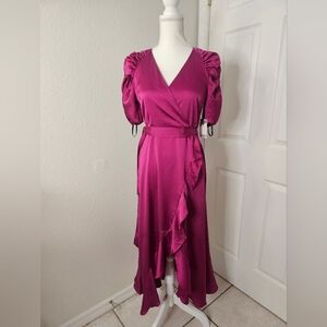 Women's Maxi Dress By Kensie. Ruffled Bottom With Slit. Size 4 NWT